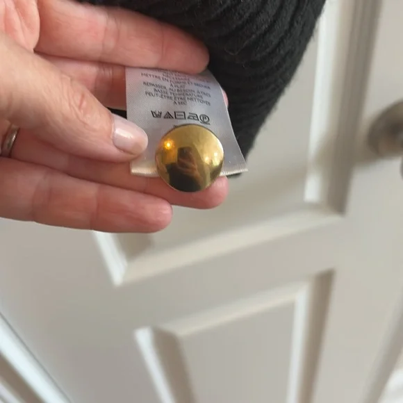 Maeve Anthropologie Black and White Striped Sweater Vest Gold button closure XS - Picture 5 of 12